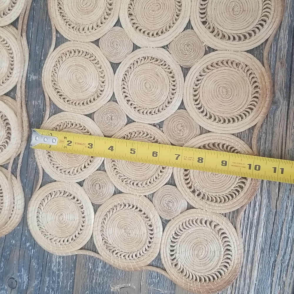 Three Rattan BOHO Circular Designed Placements - Picture 6 of 8